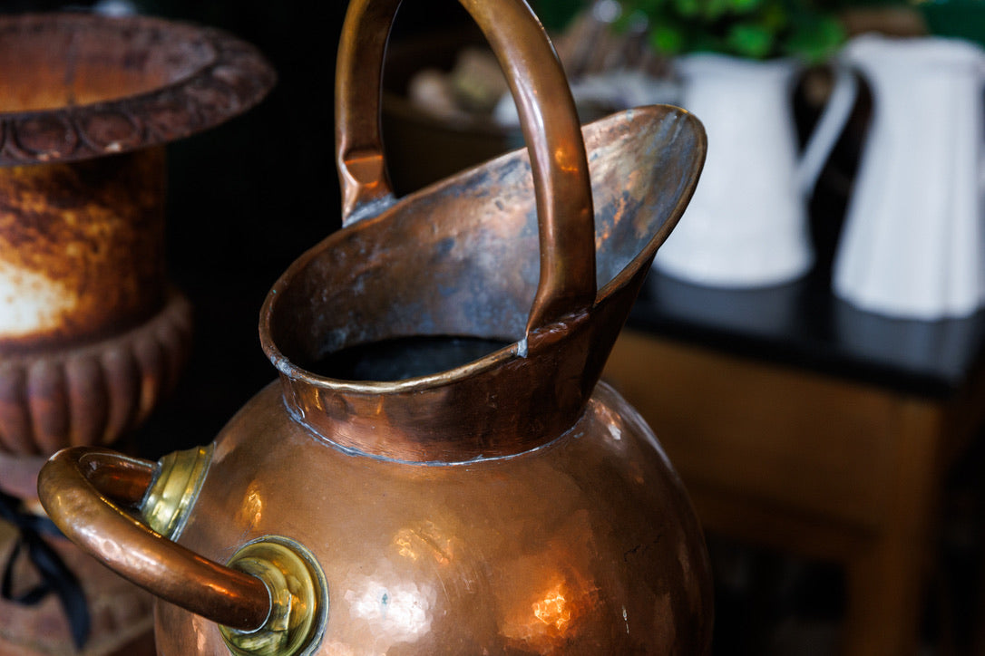French 19th Century Polished Copper & Brass Jug