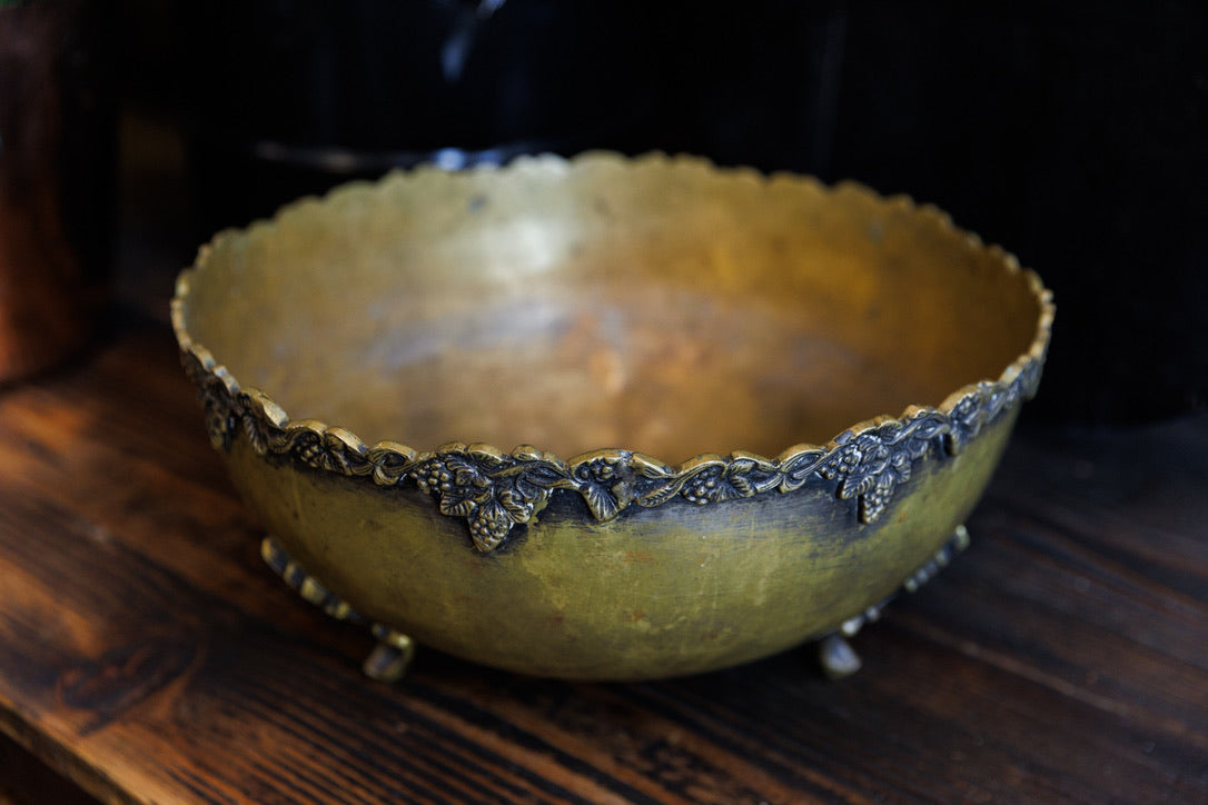 Beautiful Antique French Brass Plated Champagne Bowl