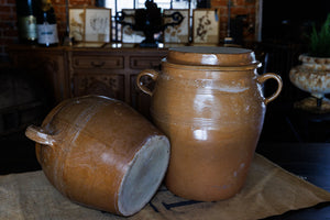 Vintage French Glazed Earthenware Confit Pots