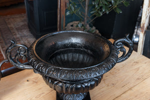 Beautiful 19th Century French Cast Iron Urns ~Black