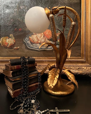 Original French Mid Century Lamp - Gold Leaf
