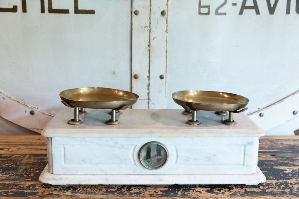 19th Century French Marble Bakery Scales