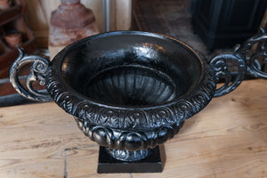 Beautiful 19th Century French Cast Iron Urns ~Black
