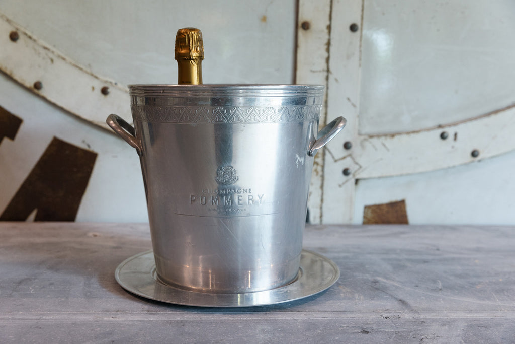 Large French Champagne Bucket & Plate - Pommery
