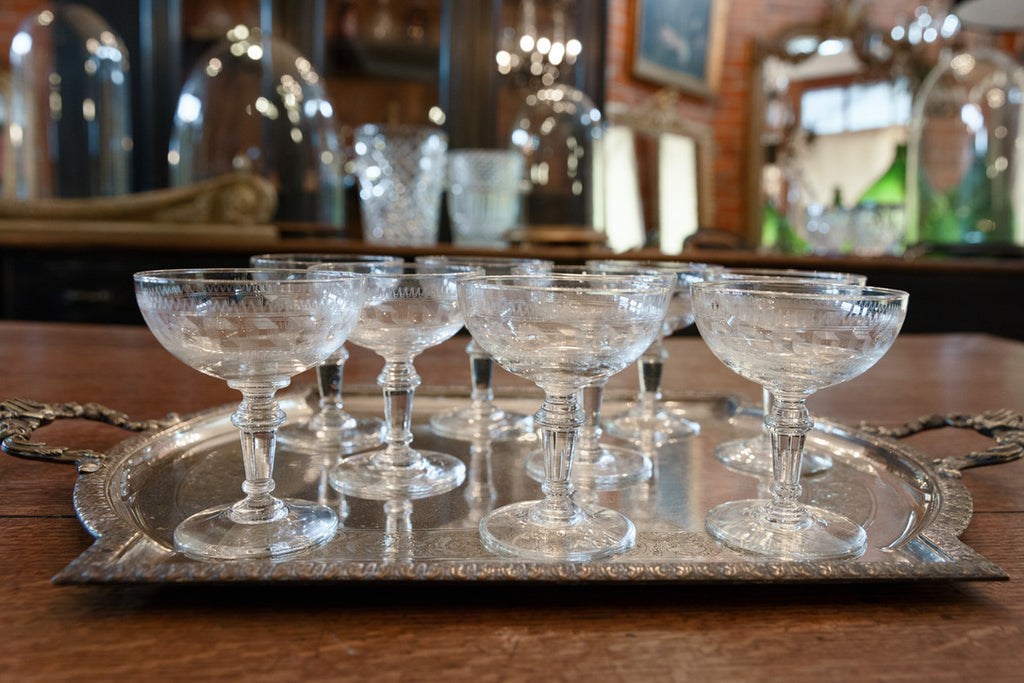 Vintage French Crystal Coupes ~ 1940's