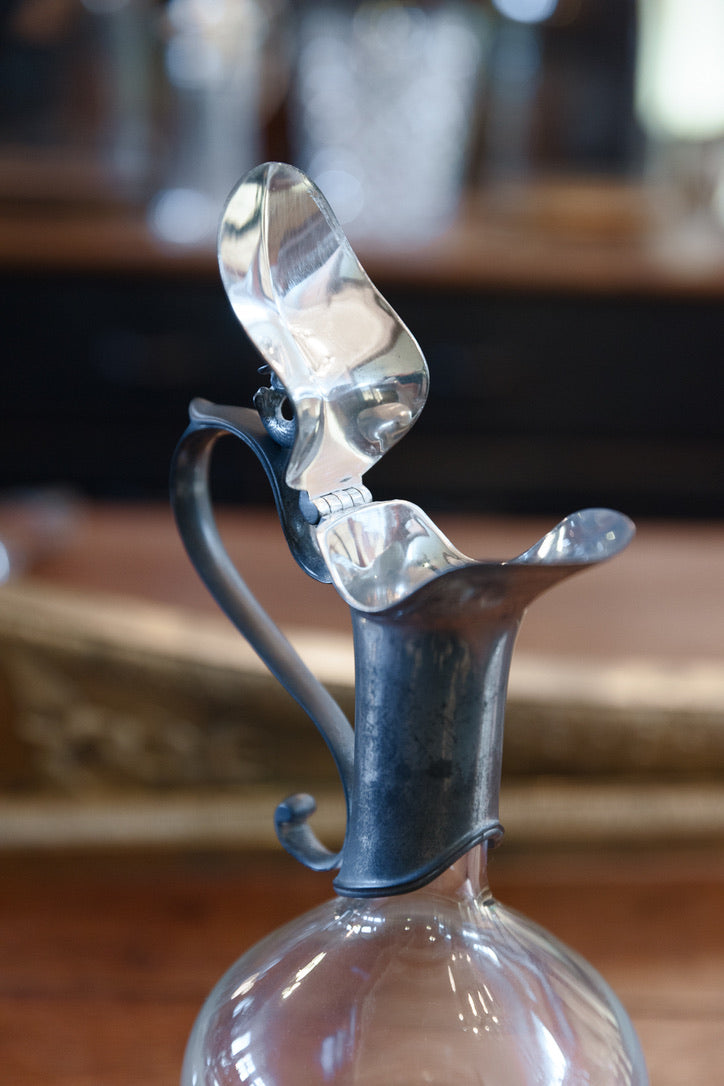 Vintage French Pewter Fish Decanter
