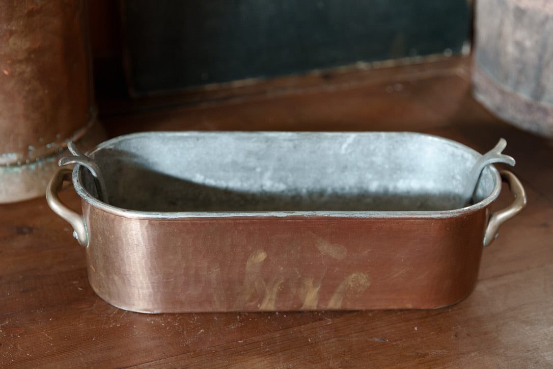 French Copper Poacher ~ Brass Handles