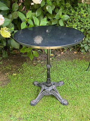 Vintage French Bistro Table ~ Black Stone Top