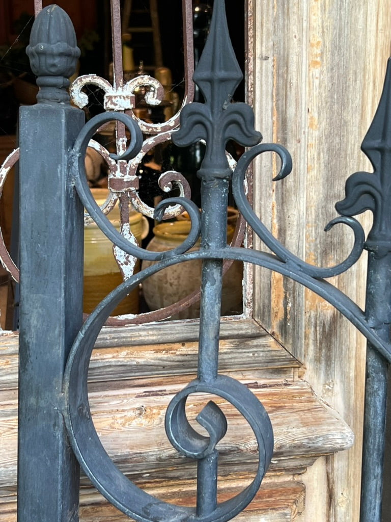 French Wrought Iron Gates ~ Black Acorn Finals