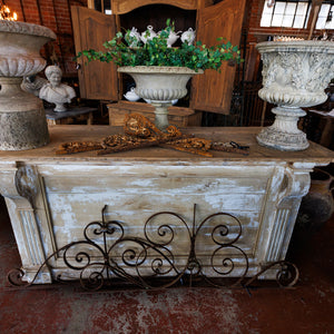 French Distressed White Pine Shop Counter/Kitchen Island
