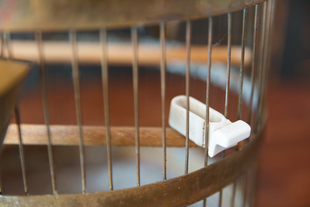 Vintage French Brass Birdcage