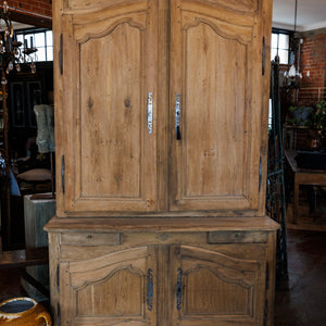 19th Century French Bleached Oak Buffet Deux Corps