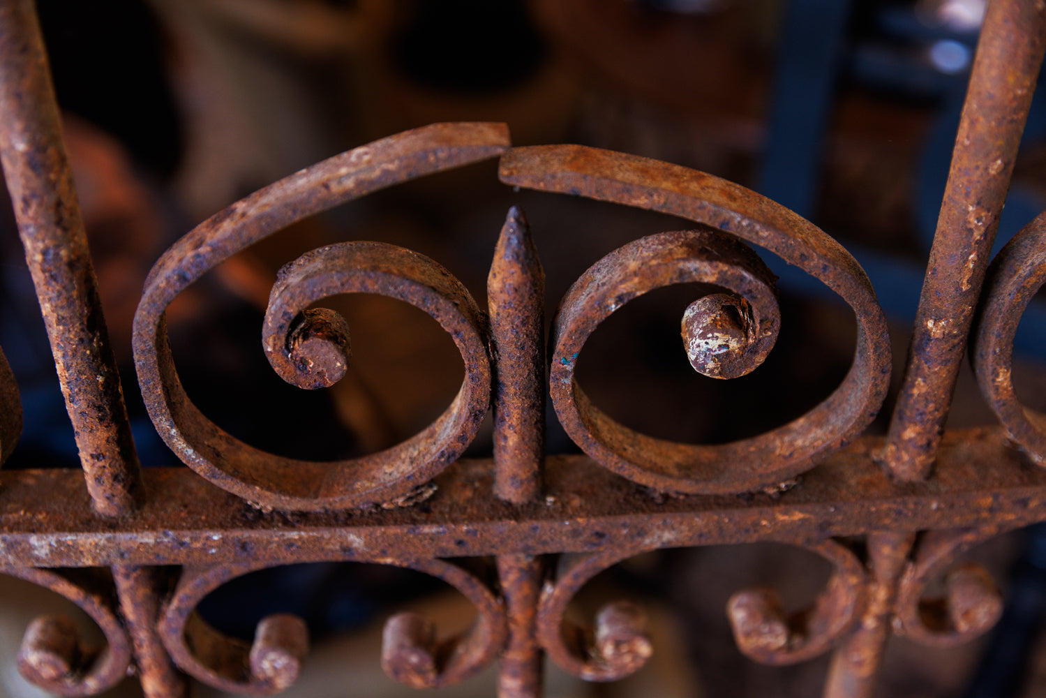 19th Century French Wrought Iron Curved Fencing