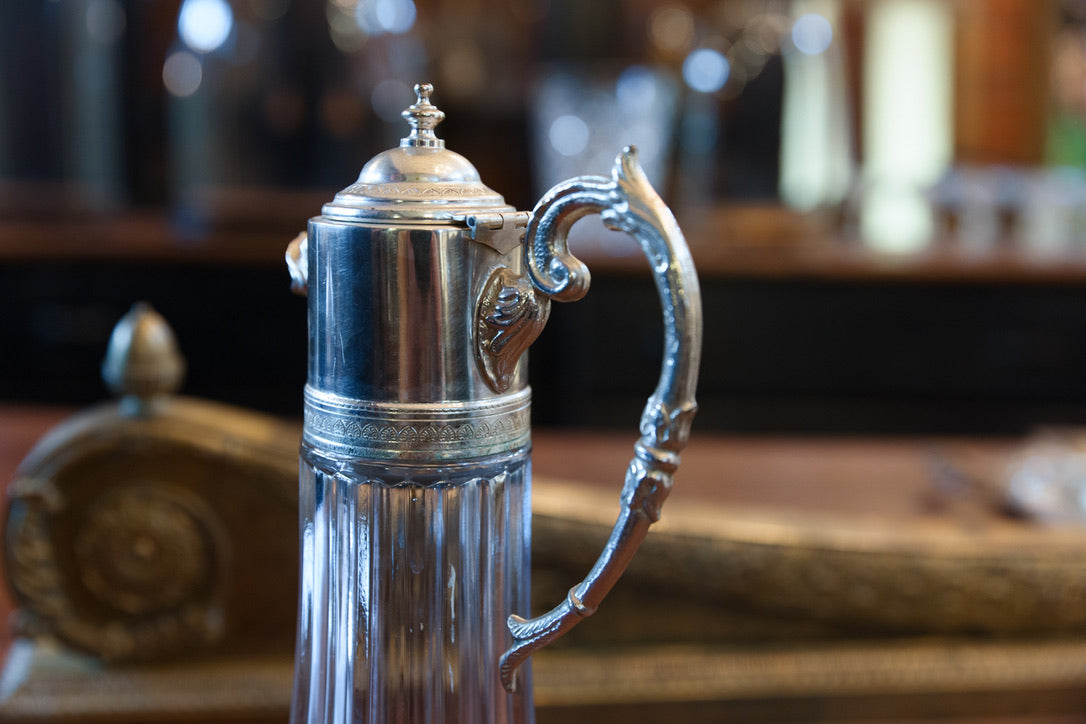 Vintage Silver Plated French Lion Decanter