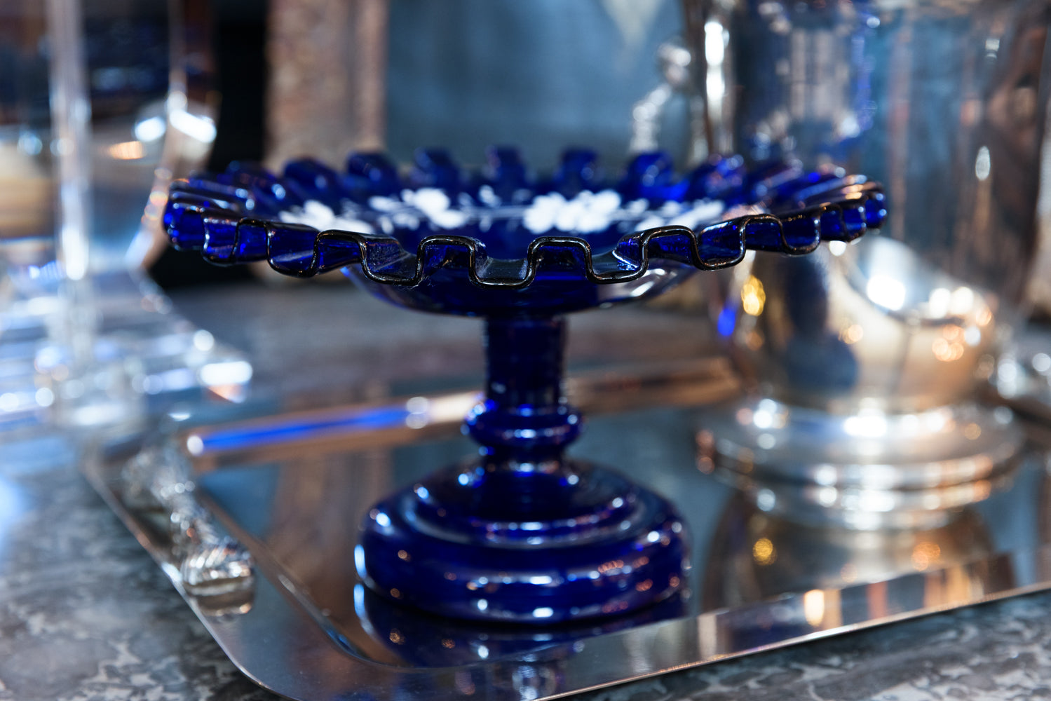 Cobalt Blue Belgian Bon Bon Plate