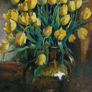 Beautiful Vintage Tulips Painting~ Oil On Board