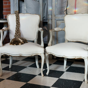 Lovely Pair Vintage French Parlour Chairs