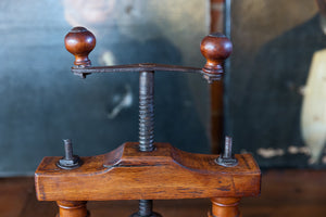 Vintage French Olive Press ~ Cherrywood