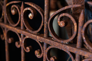 19th Century French Wrought Iron Curved Fencing