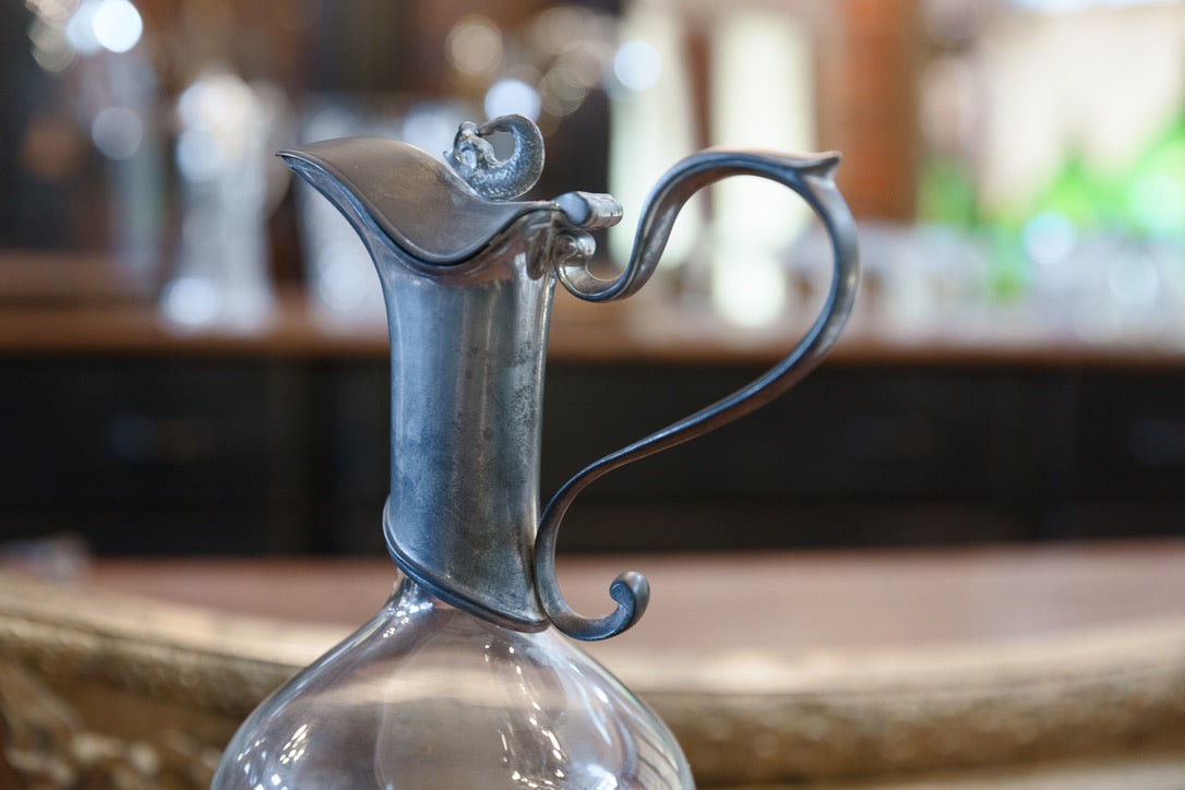 Vintage French Pewter Fish Decanter
