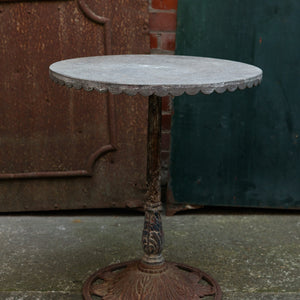 Vintage French Bistro Table ~ Zodiac Zinc Top