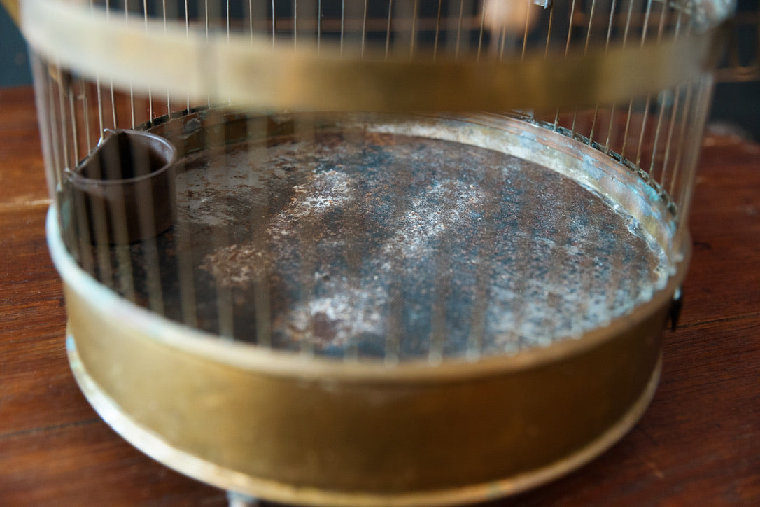 Vintage French Brass Birdcage