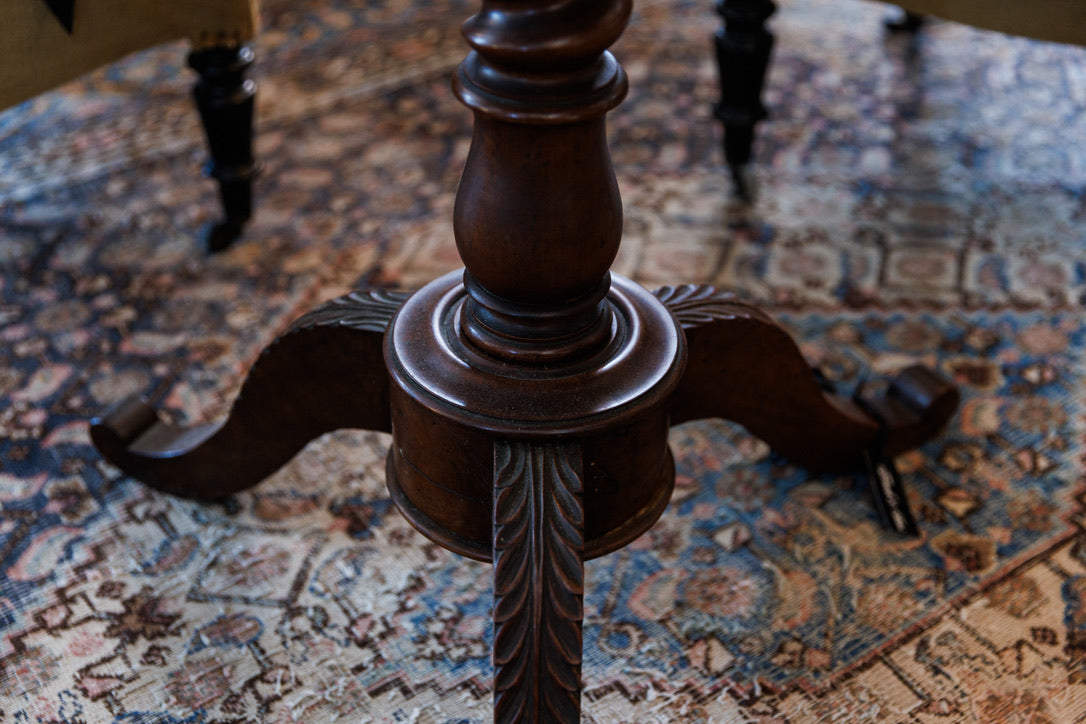 Antique English Mahogany Pedestal Table