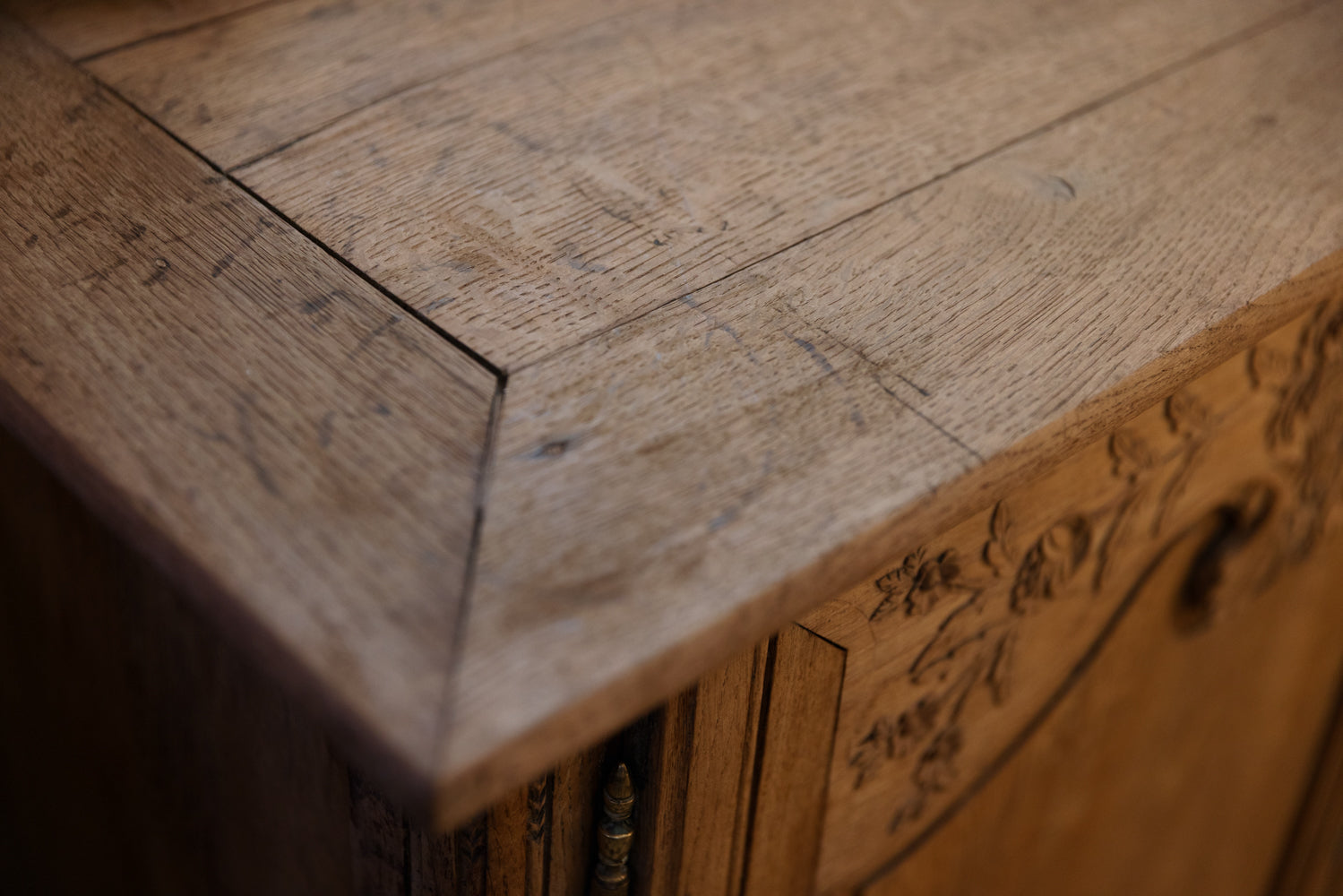 19th Century French Bleached Oak Dresser