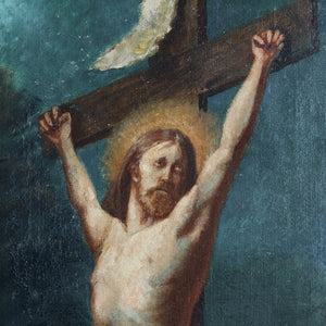 Beautiful Original 19th Century Oil Canvas Painting ~ Jesus Christ