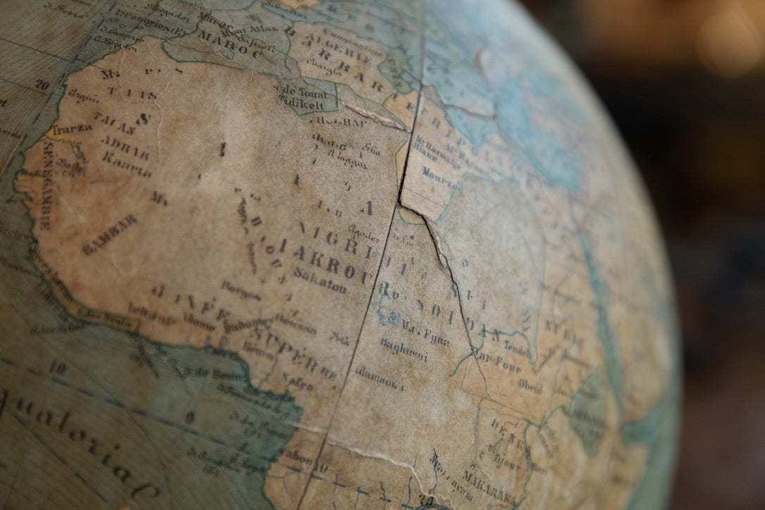 Beautiful Original French 19th Century World Globe