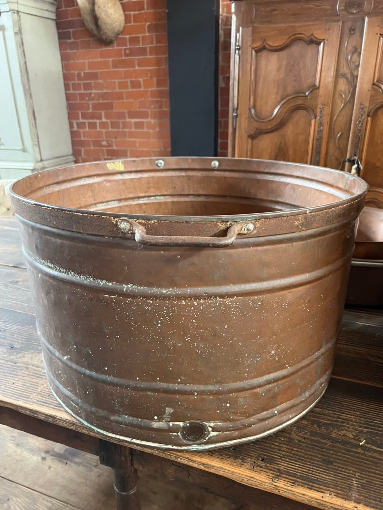 Large French Copper Cauldron ~ 1930's