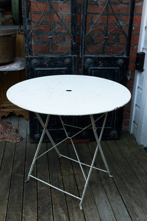 Vintage French White Iron Garden Table ~ No 1