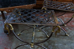 19th Century Industrial ~ Bronze & Steel Swan Stools