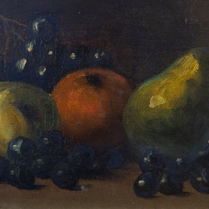 French Still Life Oil Canvas ~ Pear & Grapes