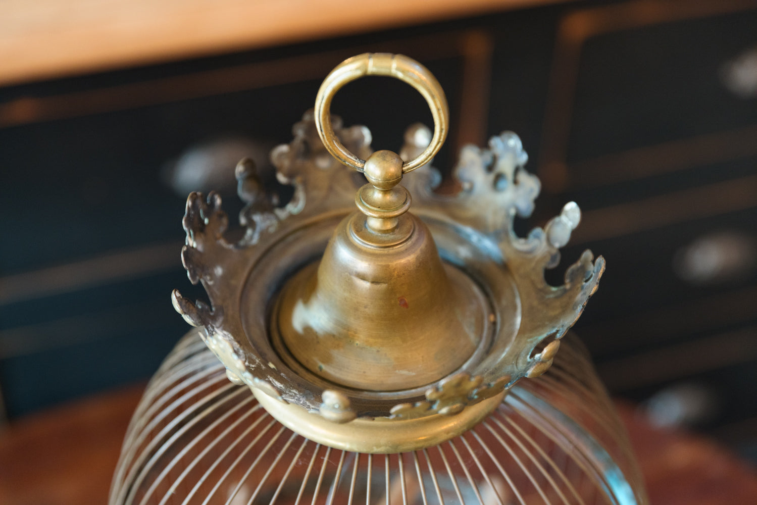 Vintage French Brass Birdcage