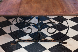 Vintage French Wrought Iron Dining Table