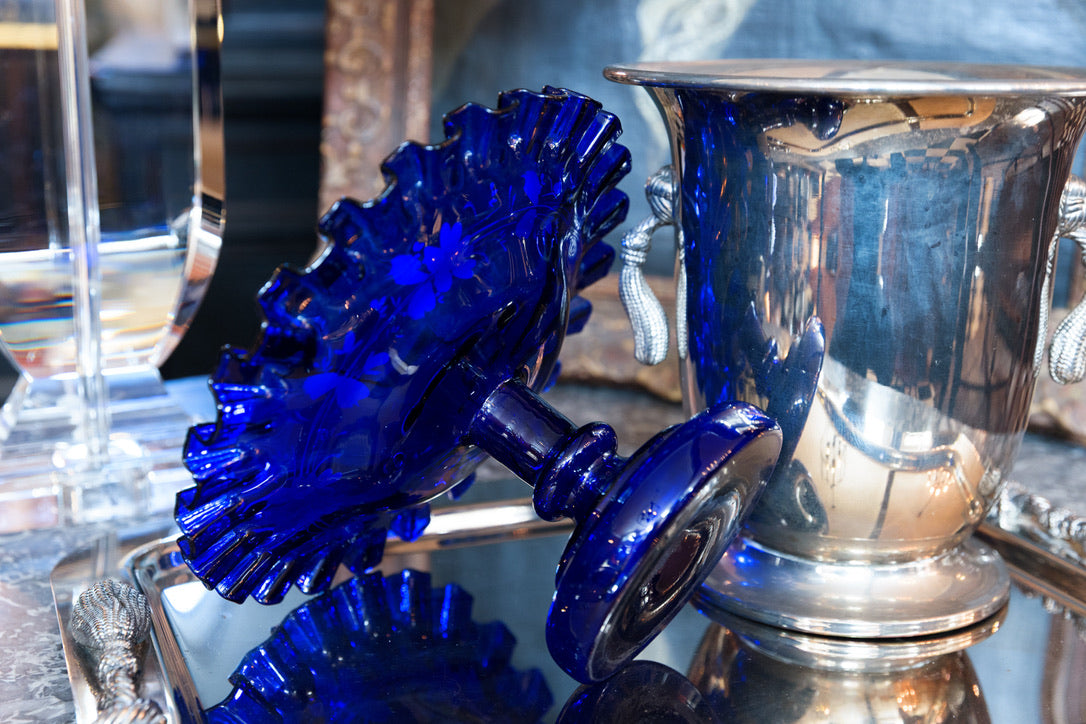 Cobalt Blue Belgian Bon Bon Plate