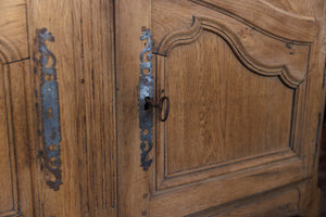 19th Century French Bleached Oak Buffet Deux Corps