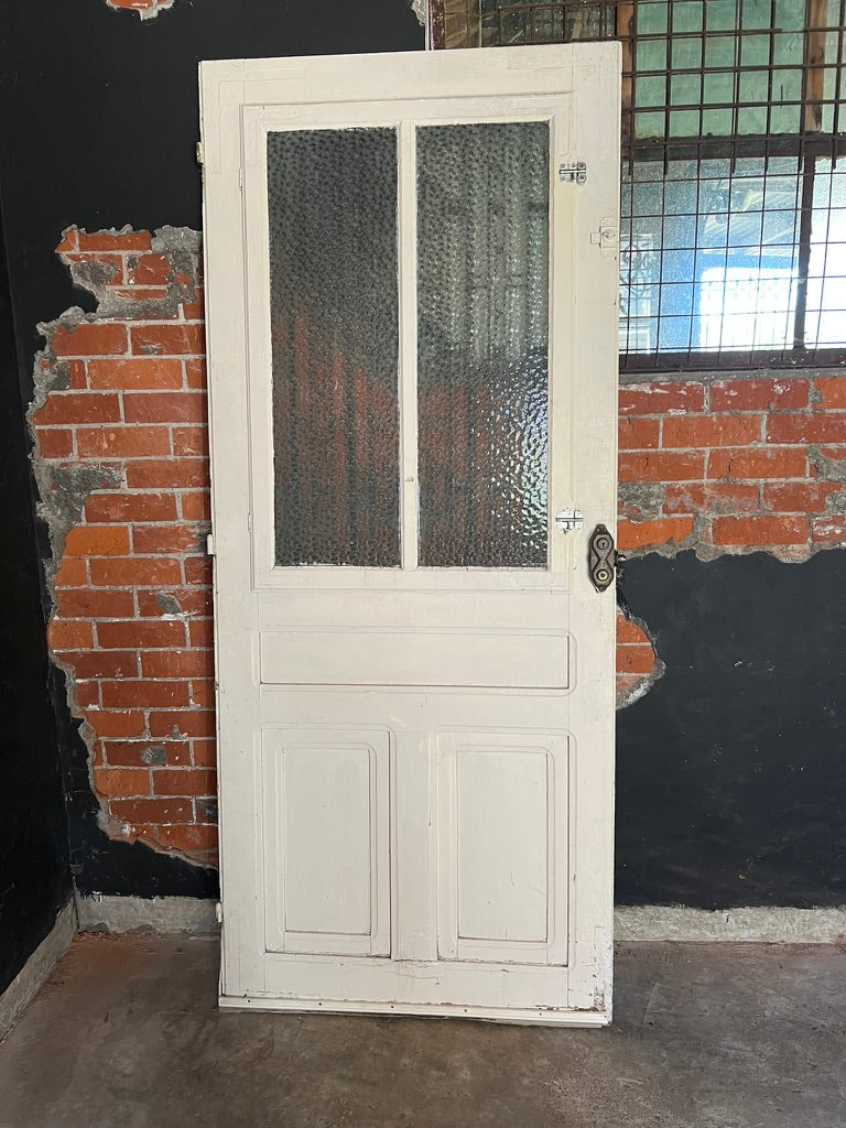 1930's French Oak Farmhouse Door ~ Wrought Iron Window