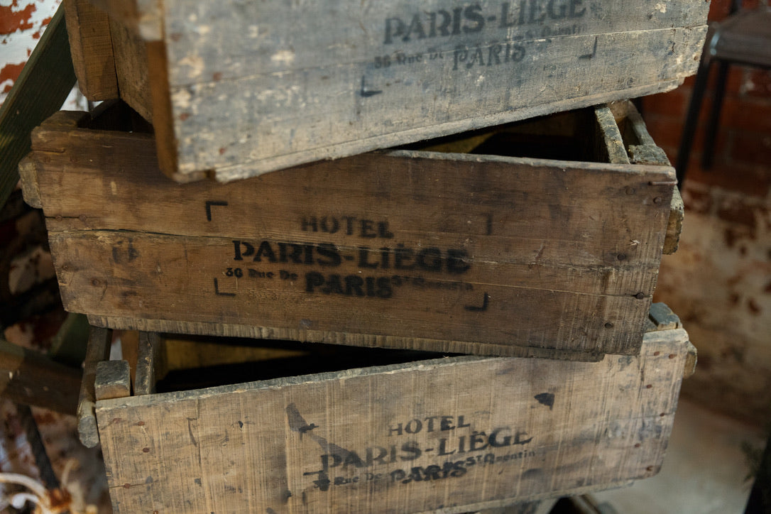 Vintage French Oak Crates