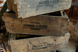 Vintage French Oak Crates