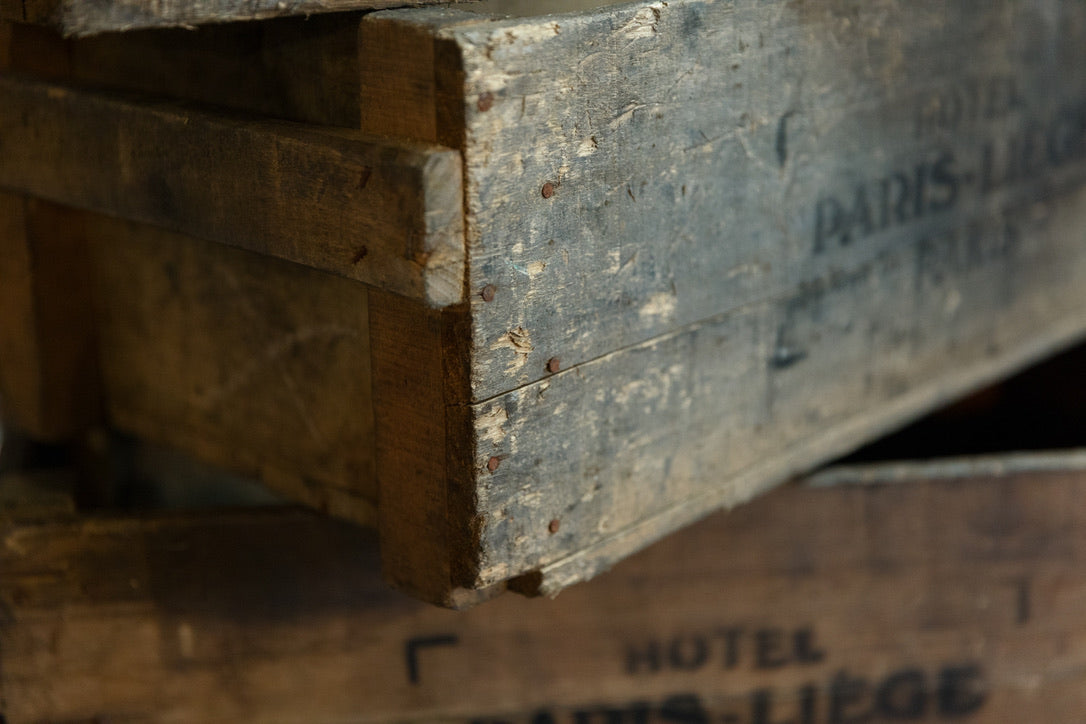 Vintage French Oak Crates