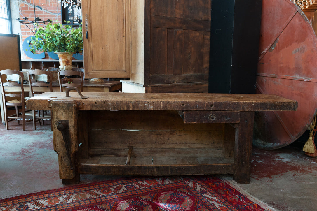 1930's French Workbench/Console ~ Natural