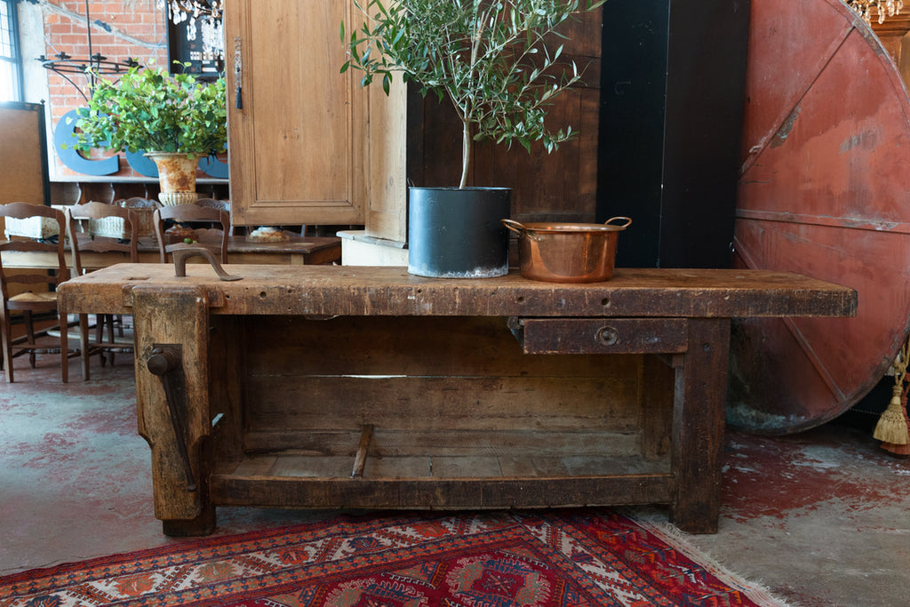 1930's French Workbench/Console ~ Natural