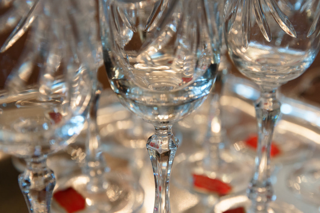 Vintage French Hand Cut Crystal Flutes