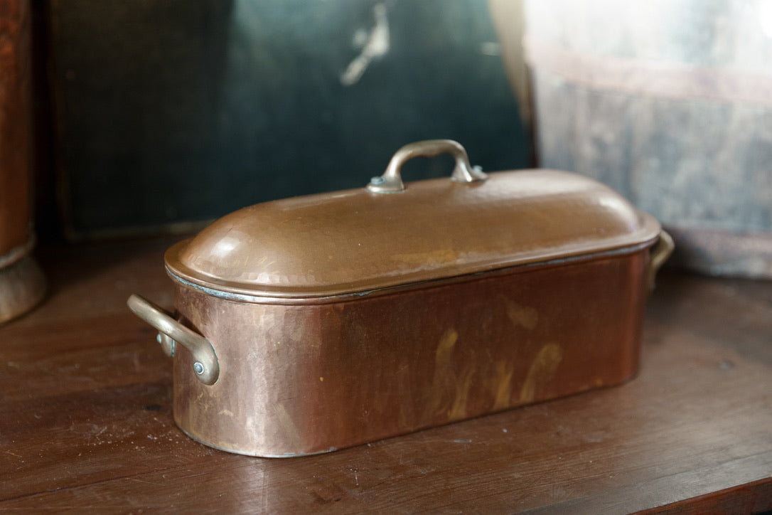 French Copper Poacher ~ Brass Handles