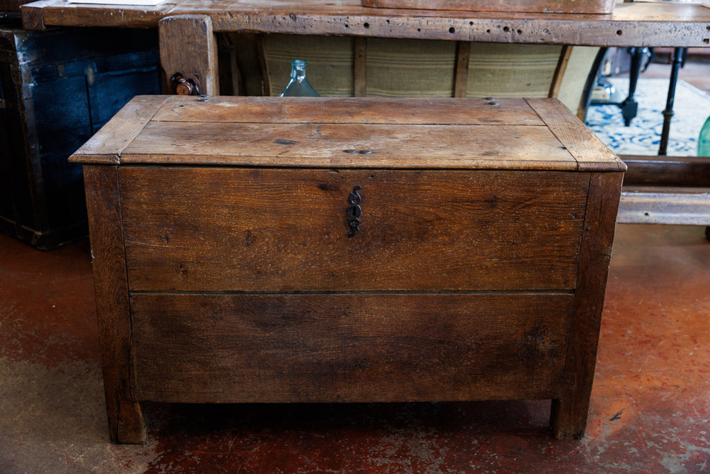 French 19th Century Oak Trunk