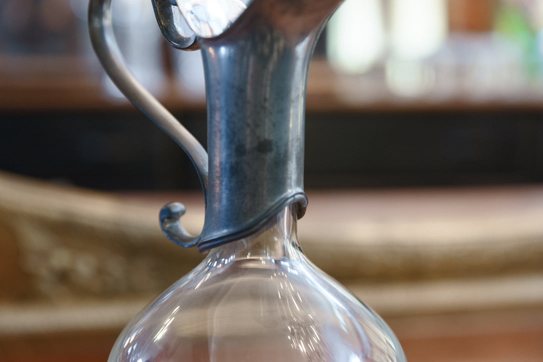 Vintage French Pewter Fish Decanter