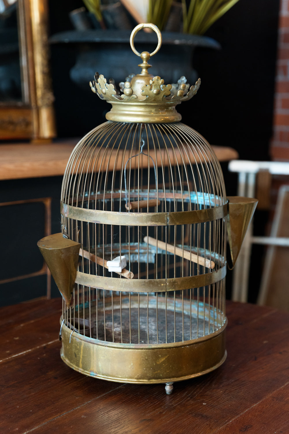 Vintage French Brass Birdcage