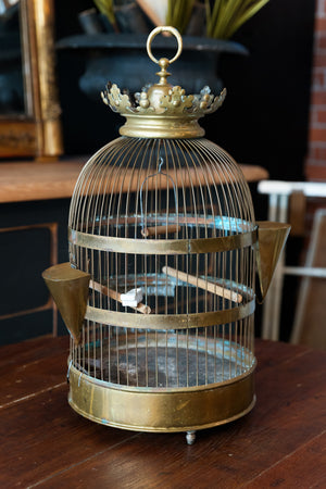 Vintage French Brass Birdcage